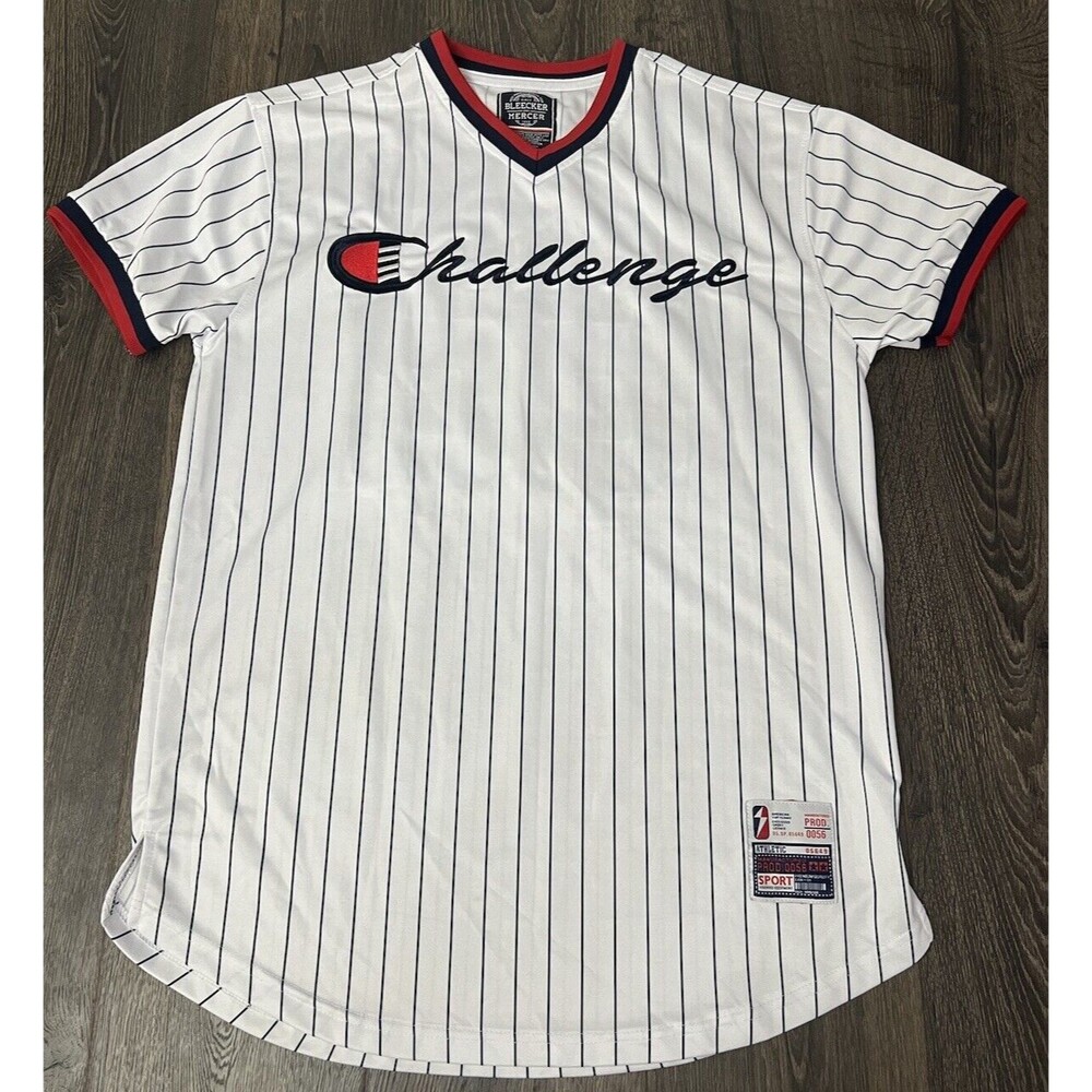 Bleecker and Mercer Exclusive Licensed Jersey Size Large White Striped